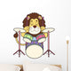 Cartoon Lion Playing Drums Wall Decal