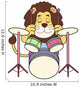 Cartoon Lion Playing Drums Wall Decal