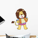 Cartoon Lion Playing Accordion