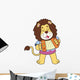 Cartoon Lion Playing Accordion