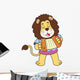 Cartoon Lion Playing Accordion