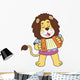 Cartoon Lion Playing Accordion