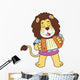 Cartoon Lion Playing Accordion