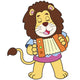 Cartoon Lion Playing Accordion