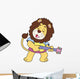 Cartoon Lion Playing a Guitar Wall Decal