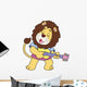 Cartoon Lion Playing a Guitar Wall Decal