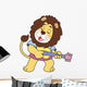 Cartoon Lion Playing a Guitar Wall Decal