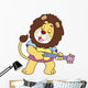 Cartoon Lion Playing a Guitar Wall Decal