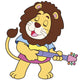 Cartoon Lion Playing a Guitar Wall Decal
