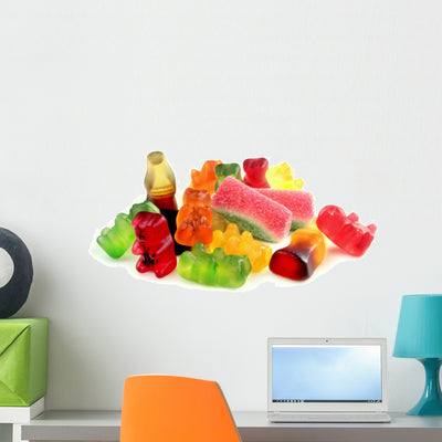 Soft Candies Wall Decal shown on a wall