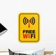 Free Wi-fi Yellow Sign Wall Decal