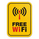 Free Wi-fi Yellow Sign Wall Decal