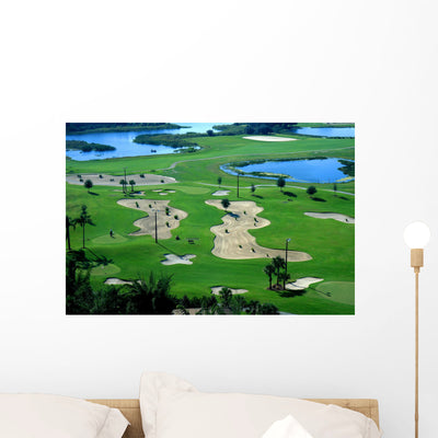 Golf Course Resort Wall Mural shown on a wall
