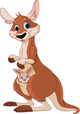 Kangaroo Mom and Baby Wall Decal