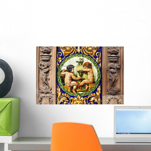 Potters Working Lathe Tiles Wall Mural