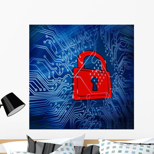 Digital Circuit Board with Wall Mural