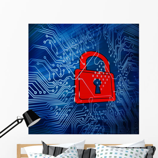 Digital Circuit Board with Wall Mural