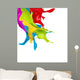 Colored splashes in abstract shape, isolated on white background Wall Decal