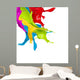 Colored splashes in abstract shape, isolated on white background Wall Decal