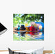 stones, candle camellia oil salt towel on water Wall Mural