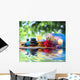 stones, candle camellia oil salt towel on water Wall Mural