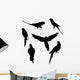 Six Parrot Silhouettes Collection Wall Decal Sticker Set