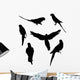 Six Parrot Silhouettes Collection Wall Decal Sticker Set