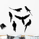 Six Parrot Silhouettes Collection Wall Decal Sticker Set