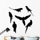 Six Parrot Silhouettes Collection Wall Decal Sticker Set