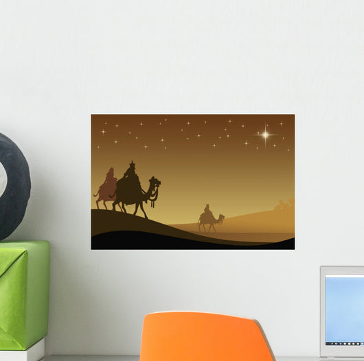 Three wisemans and the star of Bethlehem Wall Mural
