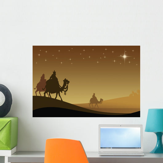 Three wisemans and the star of Bethlehem Wall Mural