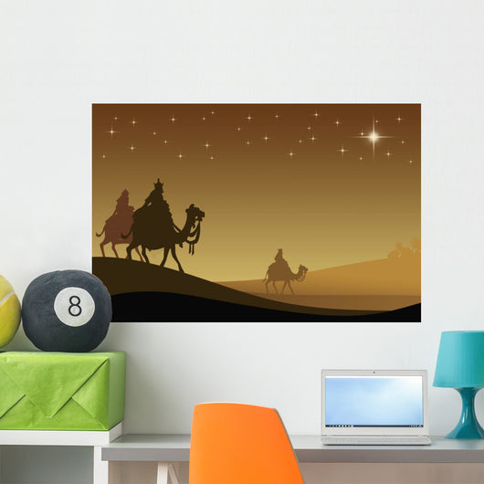 Three wisemans and the star of Bethlehem Wall Mural