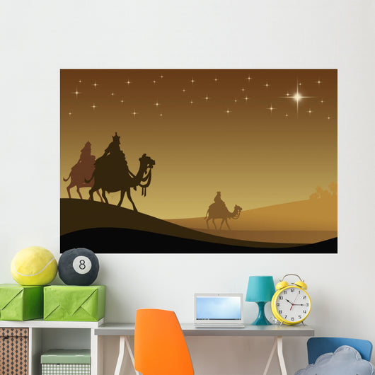 Three wisemans and the star of Bethlehem Wall Mural
