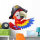 Parrot pirate pointing Wall Decal
