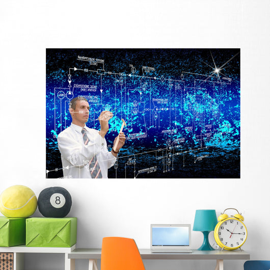 Engineering designing cosmic technology Wall Mural