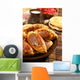 pie (Pierogi, pirogi) and pancake, russian tradition food Wall Mural