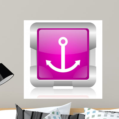 Anchor Pink Square Web Wall Mural shown on a wall