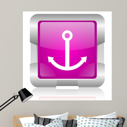 Anchor Pink Square Web Wall Mural