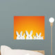 Happy Easter Rabbit Bunny on Orange Background Wall Mural