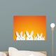 Happy Easter Rabbit Bunny on Orange Background Wall Mural