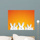 Happy Easter Rabbit Bunny on Orange Background Wall Mural