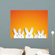 Happy Easter Rabbit Bunny on Orange Background Wall Mural