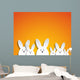 Happy Easter Rabbit Bunny on Orange Background Wall Mural