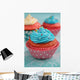 Pink and Blue Cupcake Wall Mural