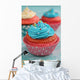 Pink and Blue Cupcake Wall Mural