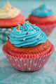 Pink and Blue Cupcake Wall Mural