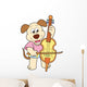 Cartoon Dog Playing Cello