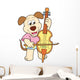 Cartoon Dog Playing Cello