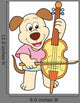 Cartoon Dog Playing Cello
