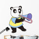 Cartoon Panda Playing Trombone Wall Decal